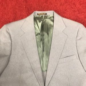 40/34 3 piece suit grey/blue with pinstripes